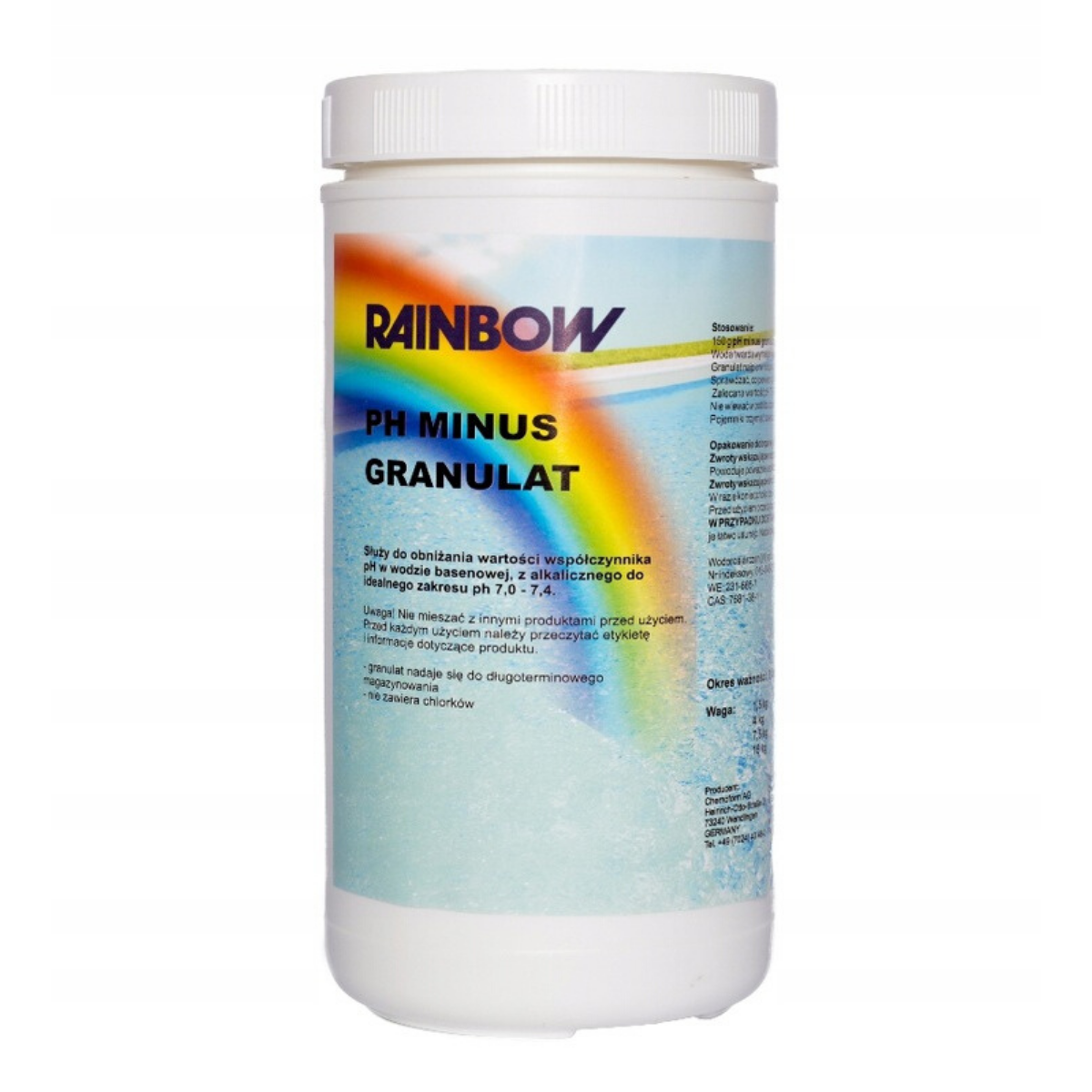 RAINBOW pH Minus granulat 1,5 KG - basensklep