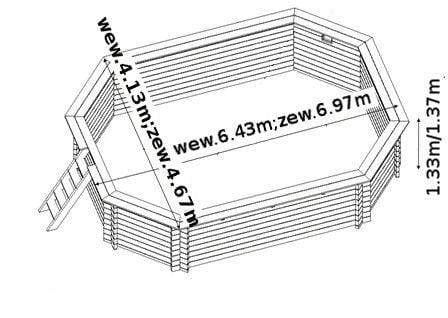 Basen drewniany VACATION EDEN 6,97 x 4,66 x 1,37 m-Baseny-Baseny.pl